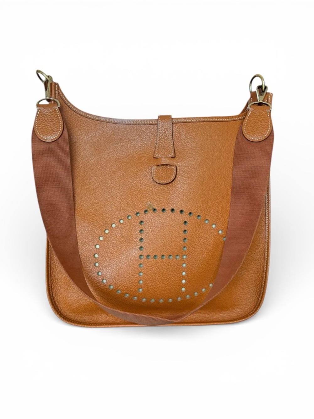 Hermès Evelyne GM Gold Clemence Leather Crossbody Bag | Gold Hardware